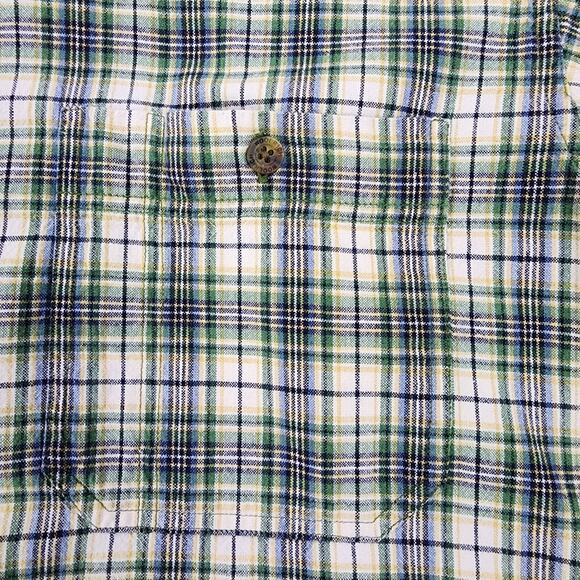 Woolrich Shirt Mens Medium Navy Mini Plaid Woven Short Sleeve Casual Button Up - Picture 10 of 16
